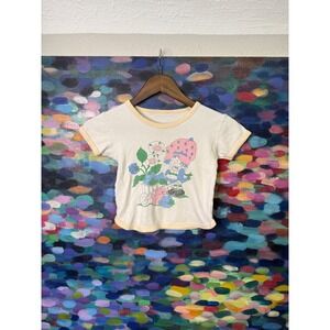 Vintage 80s Kids Strawberry Shortcake Graphic tshirt Ringer